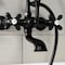 Kingston Brass AE557T0 7-Inch Wall Mount Tub Faucet with Hand Shower, Matte Black AE557T0 - alternate 3